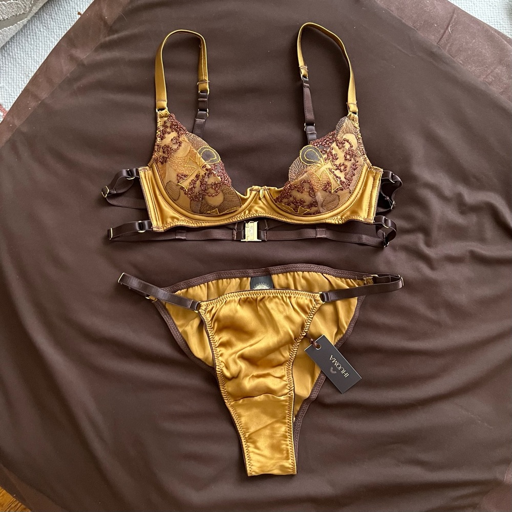 Ihuoma Oshun Gold Silk lingerie set